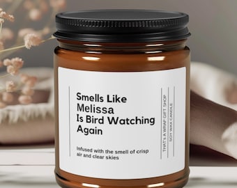 Bird Watching Gift, Personalized candle For Bird Watcher, Gift Bird Lovers Gifts Birding Gifts For Birders Bird Nerd Nature gift