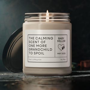 Custom Pregnancy Reveal Gift, Baby Announcement Candle, Gift for Grandparents, Grandparents Again Gift, Gift for Parents, Baby Reveal