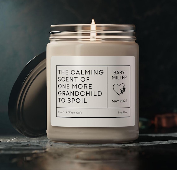 Custom Pregnancy Reveal Gift, Baby Announcement Candle, Gift for Grandparents, Grandparents Again Gift, Gift for Parents, Baby Reveal