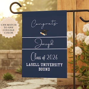 Custom Graduation Flag, Graduation Yard Sign, High School Grad Flag, College Class of 2026 Grad Flag, Personalized College Bound