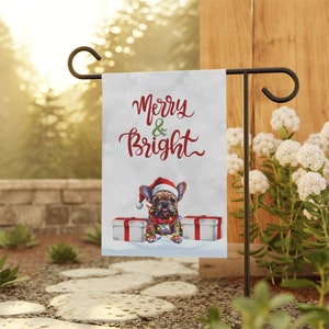 French Bull dog Garden flag, French Bulldog Christmas flag, frenchie flag, Christmas French bulldog decor, French bulldog gift, garden flag
