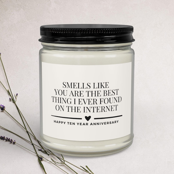 10 Year Anniversary Candle, Funny Anniversary Gift, Wedding Anniversary Present, Gift for Husband/Wife, Anniversary Keepsake