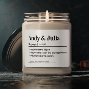 Engagement Personalized Gift Candle, Engagement Gift, gift for couple, Gift for her, Engagement Candle, Engagement gift, Custom Engagement