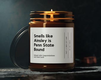 Custom College Acceptance Candle, Custom University Candle, Acceptance Letter Gift, College Bound Gift, College, College Acceptance