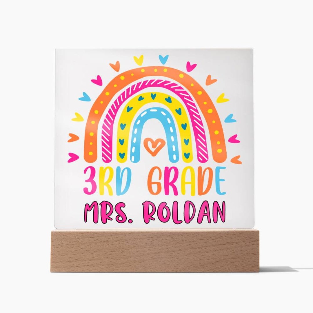 Personalized Teacher Desk Name Plate 3rd Grade Classroom Etsy