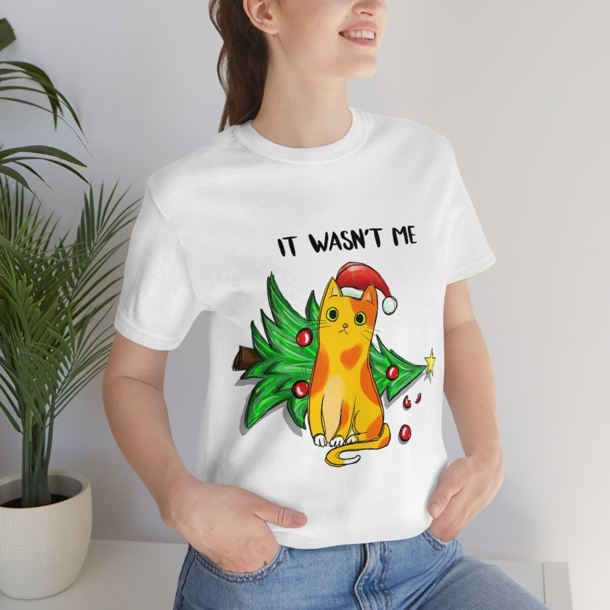 Funny Cat Christmas Shirt Cat Christmas T Shirt Funny Cat Etsy