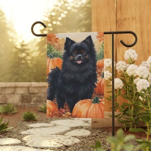 Pomeranian Garden flag, Pomeranian fall flag, fall flag, pomeranian flag, welcome pomeranian flag, garden flag, pomeranian, garden flag