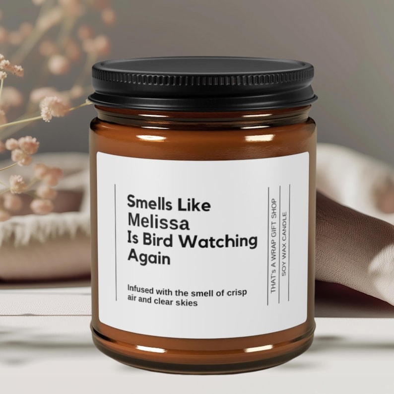 Bird Watching Gift, Personalized candle For Bird Watcher, Gift Bird Lovers Gifts Birding Gifts For Birders Bird Nerd Nature gift image 1
