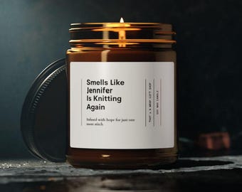 Personalized Knitting Gift Candle - Mother's Day Gift For Mom - Gift for Knitter - Gifts for Knitters - Mom Grandma Gifts- Knitting Club