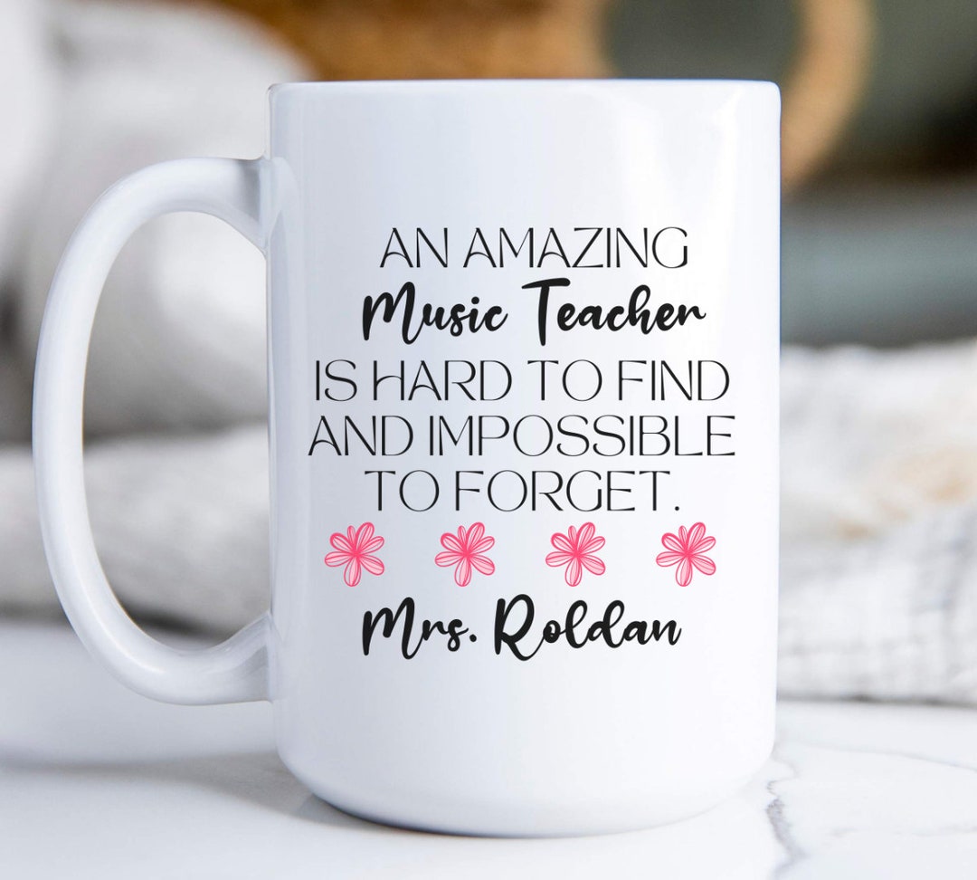 Personalized Music Teacher Mug, Gift for Music Teacher, Teachers Appreciation