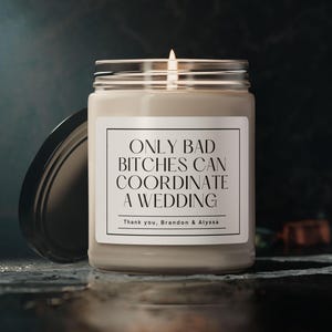 Personalisierter Hochzeitsplaner Geschenk, lustiger Kerzen-Veranstalter, Dankeschön für Hochzeitsplaner, Hochzeitsplaner-Ideengeschenke Bild 1