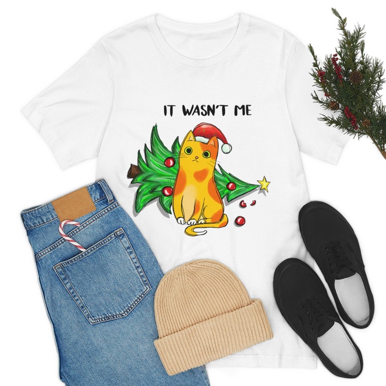 Funny Cat Christmas Shirt Cat Christmas T Shirt Funny Cat Etsy