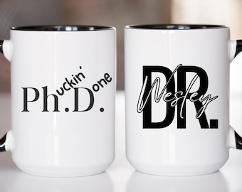 Personalisierte Doktoranden-Tasse, Doktoranden-Geschenk, Doktorandengeschenk für sie, Doktorandengeschenk für ihn, G