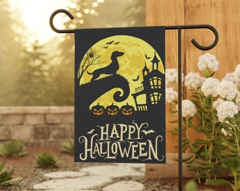 Dachshund Garden flag, Halloween Dachshund flag, spooky dog flag, halloween Dachshund decor, spooky dogs, Dachshund lover flag, halloween