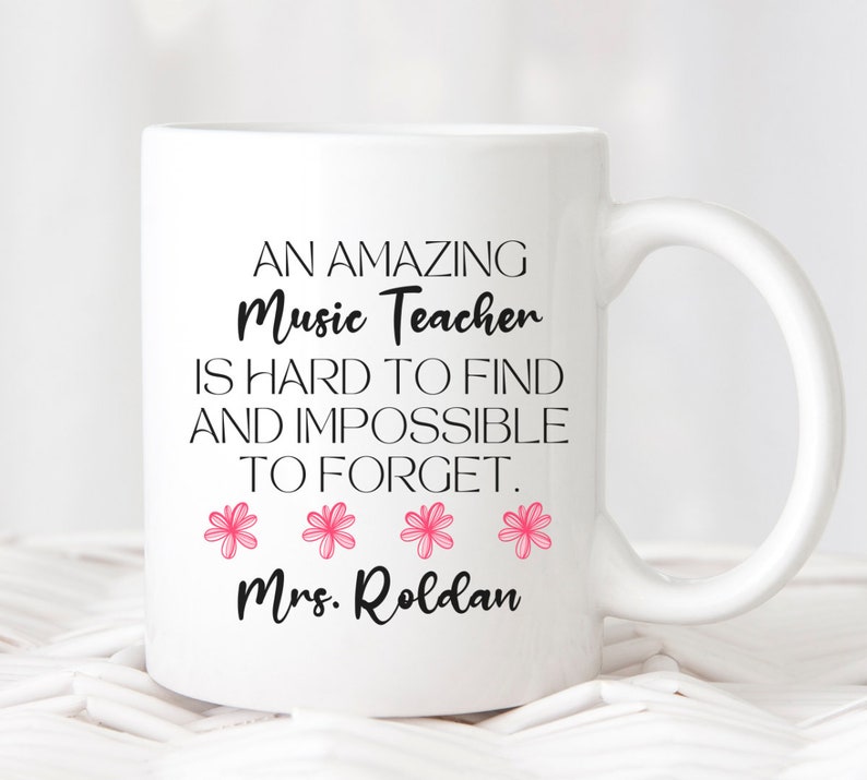 Personalized Music Teacher Mug, Gift for Music Teacher, Teachers Appreciation
