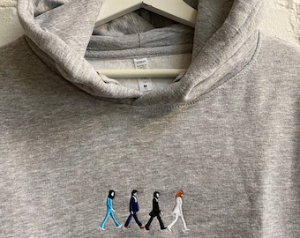Moletom com capuz bordado Abbey Road em cinza