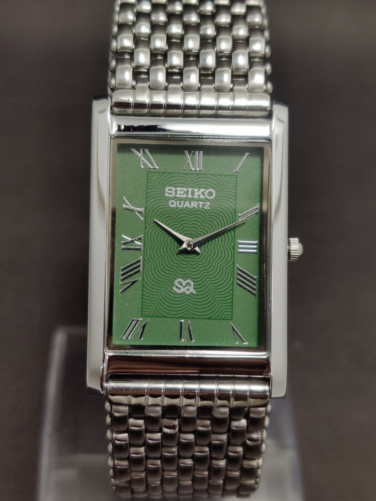 Vintage Seiko Quartz Slim Green Dial Silver Band Watch SS - Etsy