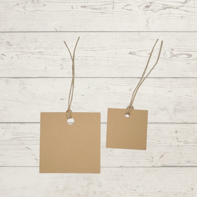 Kraft Paper Square Paper GIFT TAGS Blank Paper Prestrung Etsy