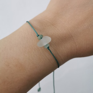 Friendship Sea Glass Bracelet. Gemstone Sea Glass Bracelet. Gemstone bracelets. Strings bracelet. Made with love.
