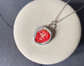 Joyas de porcelana rota hechas a mano, collar de plata esterlina con platos vintage