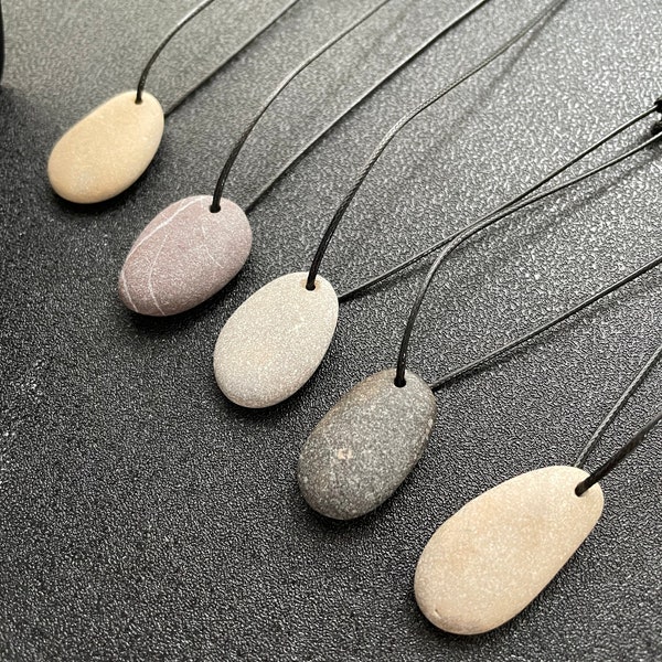 Sea Pebble Necklace / Rock Necklace / Natural Beach Pebble Pendant / Stone Jewellery/ Unisex Necklace / you are my rock