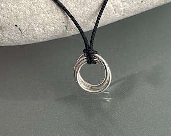 Sunny pendant necklace, 925 sterling silver necklace, friendship necklace, circle pendant necklace, three circle pendant.