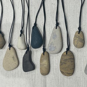 Unique Sea Pebble Necklace / Rock Necklace / Natural Beach Pebble Pendant / Stone Jewellery/ Unisex Necklace / you are my rock