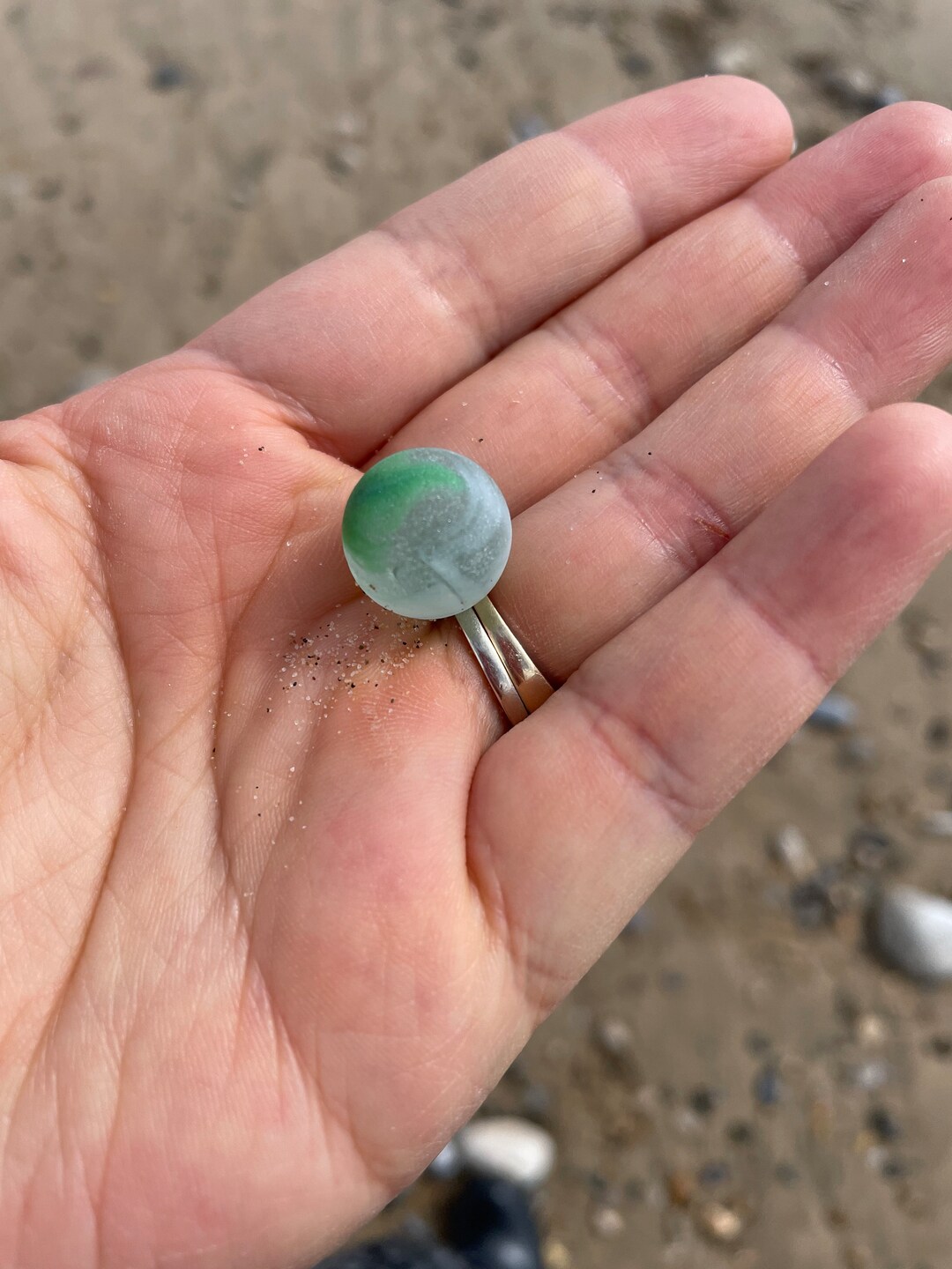 Green Sea Glass Marble / Collectible Sea Glass Marble / Sea Etsy