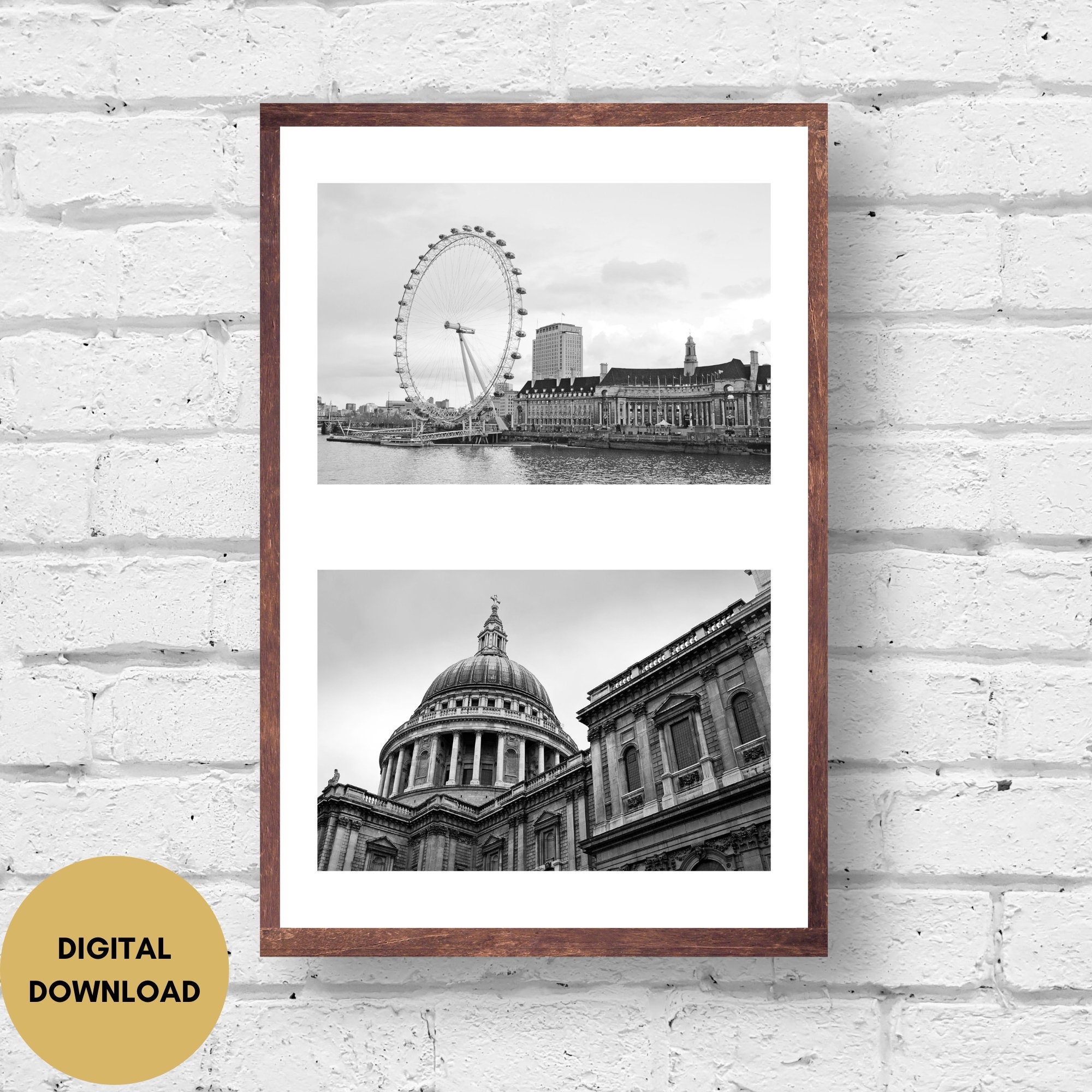 London Photo Print Set Digital Download London City Black Etsy