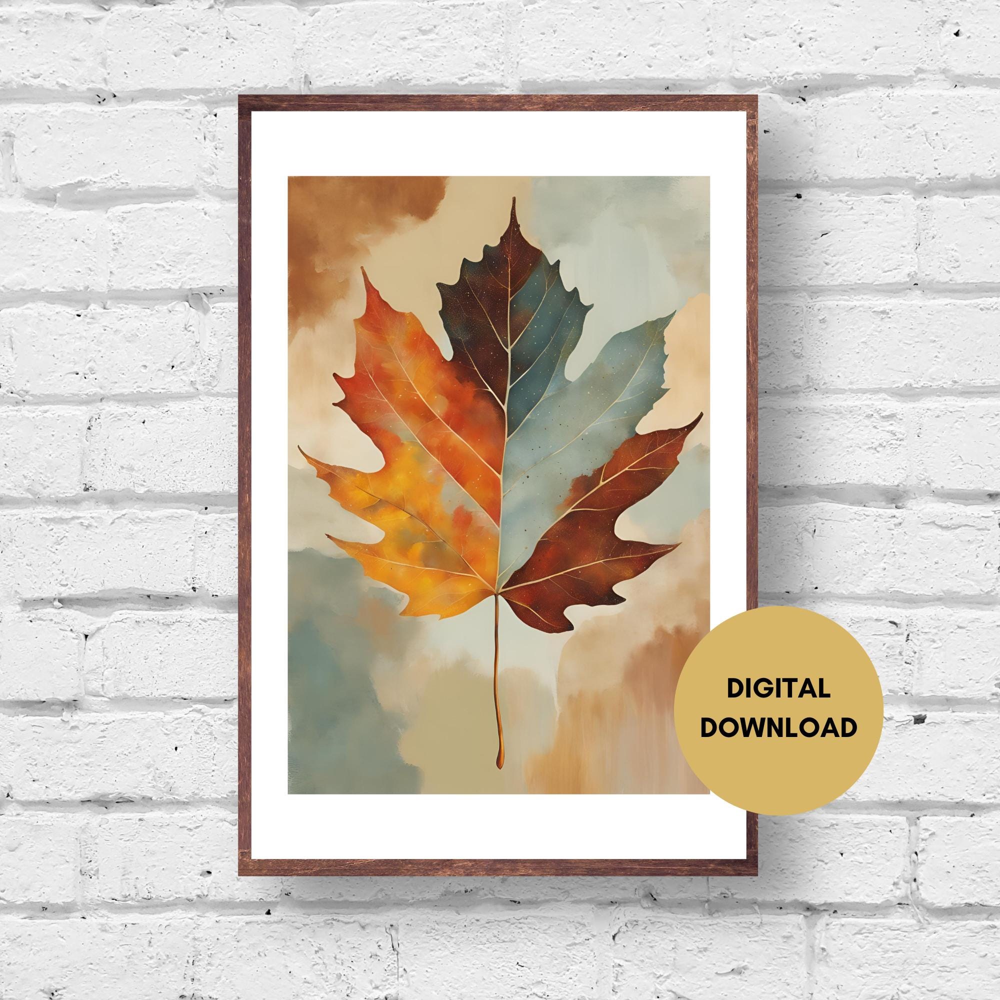 Autumn Wall Art, Set of 3, Fall Leaves, Digital Prints, Fall Wall Art ...