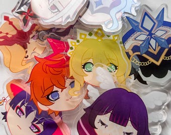Fatui Harbinger Acrylic Pins and Diecut Stickers
