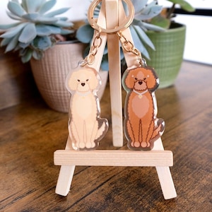 Labradoodle Acrylic Keychain | Cute Dog Breed Keyring | Dog Lover Gift