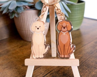 Labradoodle Acrylic Keychain | Cute Dog Breed Keyring | Dog Lover Gift