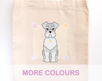 Miniature Schnauzer Tote Bag | Cute Dog Breed Tote Bag | Pet Dog Lover Gift | Custom Personalised Design