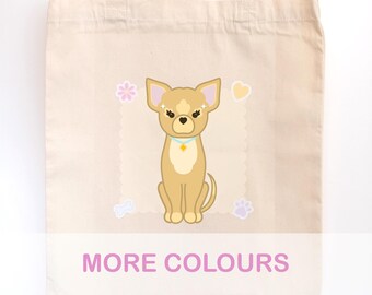 Short Haired Chihuahua Tote Bag | Cute Dog Breed Tote Bag | Pet Dog Lover Gift | Custom Personalised Design