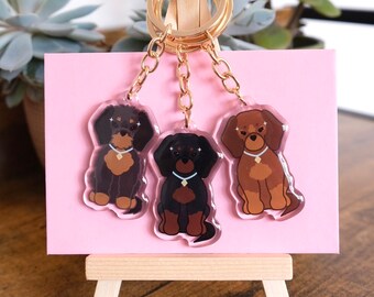 Dachshund Acrylic Keychain | Cute Dog Breed Keyring | Dog Lover Gift