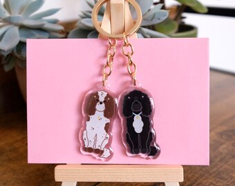 Cocker Spaniel Acrylic Keychain | Cute Dog Breed Keyring | Dog Lover Gift