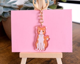 Ginger Cat Acrylic Keychain | Cute Cat Breed Keyring | Cat Lover Gift
