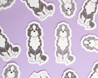 Bearded Collie Die Cut Sticker | Cute Dog Breed Die Cut Sticker | Dog Lover Gift