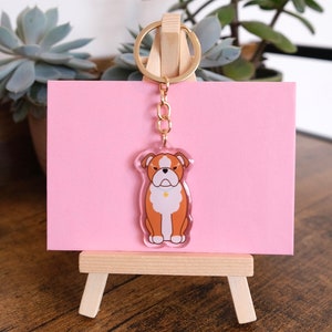 English Bulldog Acrylic Keychain | Cute Dog Breed Keyring | Dog Lover Gift