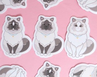 Ragdoll Cat Die Cut Sticker | Cute Cat Breed Die Cut Sticker | Cat Lover Gift