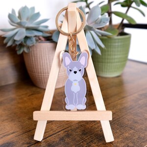 French Bulldog Acrylic Keychain | Cute Dog Breed Keyring | French Bulldog Dog Lover Gift