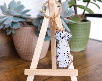 Dalmatian Acrylic Keychain | Cute Dog Breed Keyring | Dog Lover Gift