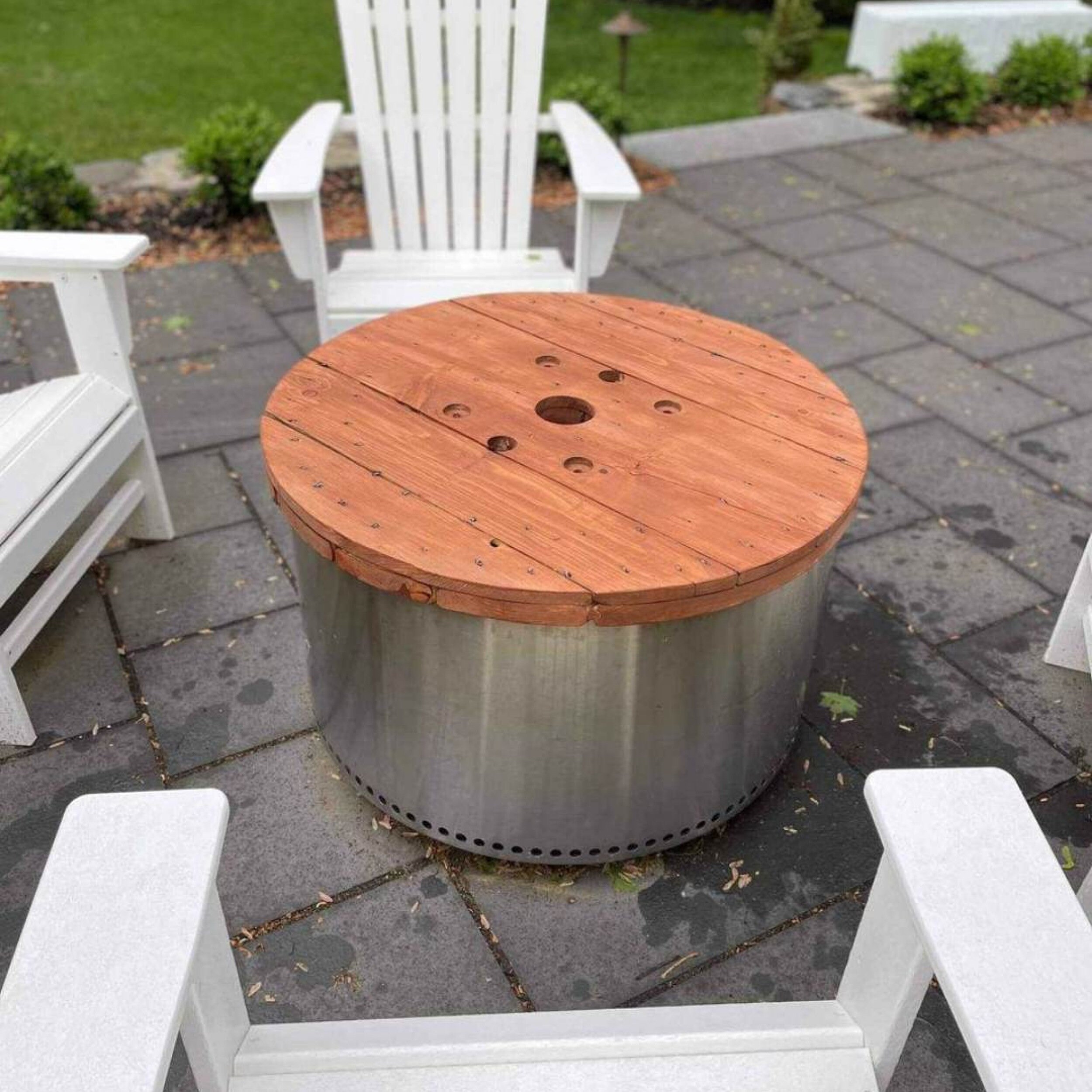 Wooden Fire Pit Table Top Cover 23 48 - Etsy