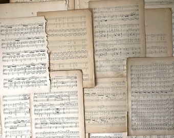 Bundle Over 50 Vintage Music Sheets | 1900s Music Sheets, Junk Journal Supply, Music Ephemera, Music Pages