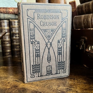 Leven en avonturen van Robinson Crusoe door Daniel Defoe, 1926 (of eerder) Vintage roman met mooie omslag,