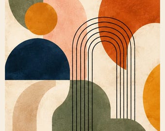 Arc Abstract Giclée Fine Art Print, Modern Minimalist Wall Art, FORM AND RHYTHM Print, Layer and Light Gallery