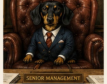 Senior Management Funny Animal Giclée Print, Office Wall Art, Quirky Deadpan Humor Print, Layer and Light Gallery