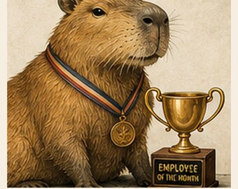 Employee of the Month Funny Animal Giclée Print, Office Wall Art, Quirky Deadpan Humor Print, Layer and Light