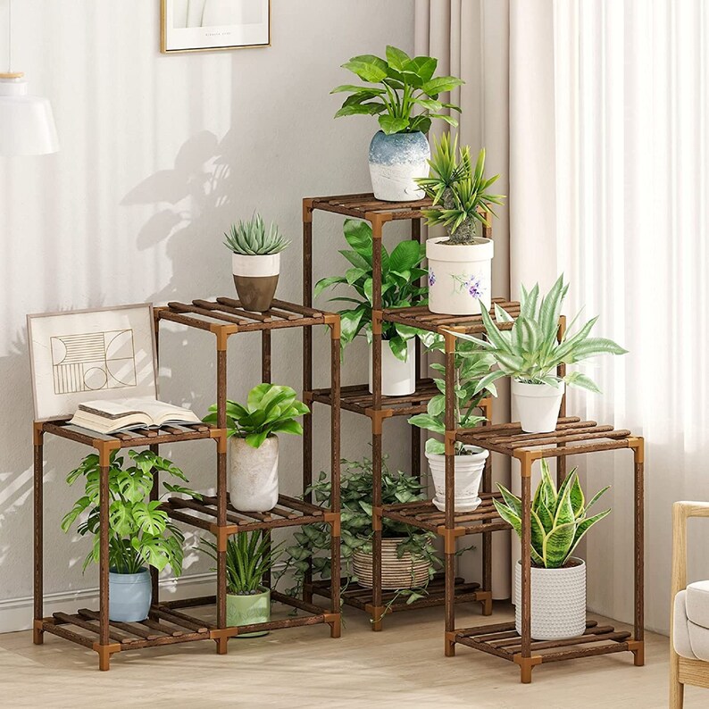 Corner Plant Stand Modern Plant Stand Indoor Wood Plant Stand Etsy